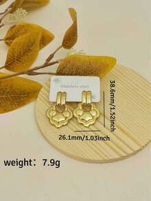 Boucles d'oreilles vintage dorées pour femmes, boucles d'oreilles pendantes longues en forme de goutte d'eau en acier inoxydable, bijoux de plage imperméables pour vacances d'été, bijoux de vacances pour femmes - Doré - Voir 27