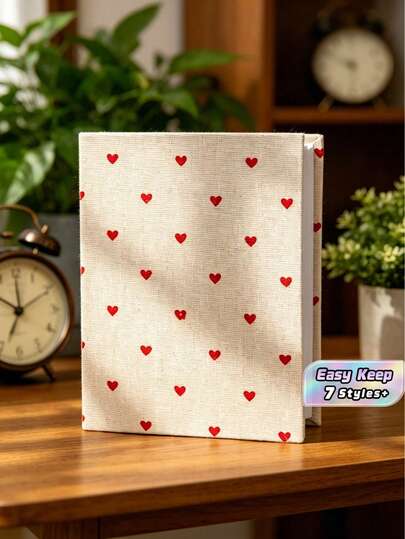 1pc/100 Pages Photo Album, Red Heart Inlaid Commemorative Album, Suitable For Family, Friends And Couples To Preserve Memories, Home Decor, 6x6 Inches, Suitable For Halloween/Christmas Photo Album Souvenirs, Party Gifts