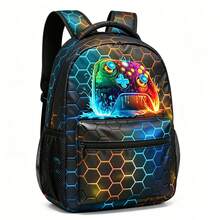Mochila escolar para estudiantes - Mochila con patrón de videojuegos para adolescentes de escuela secundaria - Mochila casual de 16 pulgadas para videojuegos y viajes - Multicolor - Ver 10