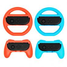 相容於 Switch 2，2件控制器握把 + 2件方向盤套組，防滑防汗強化握感，模擬真實遊戲操作效果，達成最佳性能 - 2PCS握把+2PCS方向盤 - 查看 11