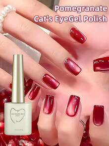 Jia Shang Rui 12ML/Pieza Esmalte de Uñas de Gel Ojo de Gato Granada Roja "Navidad" Esmalte de Uñas de Gel Invierno Primavera talla grande Vendido 2025 Uso en Salón de Arte de Uñas Año Nuevo Arte de Uñas Día de San Valentín Arte de Uñas Boda Suministros de Arte de Uñas Nupcial - Rojo - Ver 3