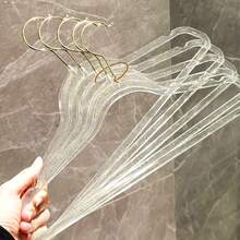 30pcs Windproof Shiny Crystal Acrylic Transparent Clothes Hangers - Gold - View 5
