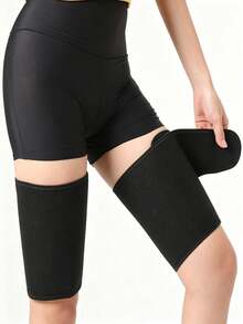 1pc Women's Outdoor Sauna Thigh Sweat Band, Adjustable Leg Shaping Compression Strap, Training Sweat-Inducing Leg Sleeve Sports Leg Guard - Multicolor - View 7