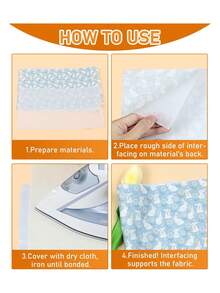 Iron-On Fusible Fleece Interlining 11.8" X 10 Yards, Medium-Light Weight Single-Sided Fluffy White, Suitable For Quilting, Tote Bags And Home Decor - White - View 7