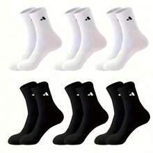 1/5 pares de calcetines deportivos unisex, transpirables y que absorben la humedad, diseñados para la comodidad y la transpirabilidad, colores negro y blanco, calcetines de alta calidad para otoño/invierno, ajuste ceñido, adecuados para entusiastas del fitness - Multicolor - Ver 8