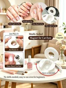 Rotating Nail Art Magnet With Automatic Glass Bead Adsorption Cat Eye Tracker, Super Strong Magnetic Force, Multi-Function Wide Light Cat Eye Magnet, Suitable For Beginners - Multicolor - View 1