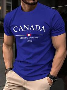 Plus-Size Men'S T-Shirt with Letter Print, Round Neck, Casual Short Sleeves, an Essential Beachwear for Men, Plus Size - nero - Visualizzare 9