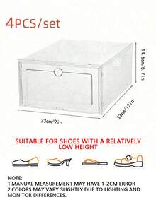 4-12pcs Transparent Stackable Shoe Boxes, Foldable Shoe Rack, Sports Shoe Storage Box, Transparent Shoe Storage Box, Suitable For Closet, Entryway, Bedroom, Wardrobe, Space-Saving, Dust-Proof, Front-Opening Storage Box, Suitable For Sports Shoes, Boots, High Heels, Flats, Daily Shoes, Home Storage - View 15