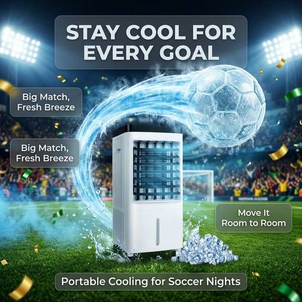 Portable Air Conditioner Fan With Ice Crystal Box, 7H Timer & 3 Speeds, Efficient Cooling Humidifier For Bedroom & Living Room