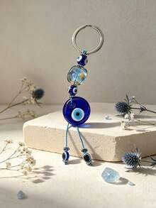 1pc Women's Evil Eye Pattern Hamsa Hand Pendant Fashion Keychain, Used For Key Decoration, Car Accessories, Bag Charm, School Cute Gothic Y2K Style Bag Accessory, Lanyard With ID Holder, Car Accessories, Bag Charm, Perfect Gift For Mother, Father, Graduate And Teacher - Multicolor - View 7