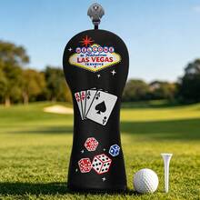 1pc Golf Club Headcover, Golf Driver/Fairway Wood/Hybrid Headcover, Lucky Four-Leaf Clover Cross Pattern Golf Headcover With Number Tag - Multicolor - View 5