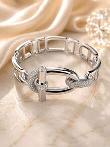 1pc Women's Bracelet, Fashionable Minimalist Creative Exquisite Unique Personalized Versatile Niche Vintage Design - S63082 - View 4