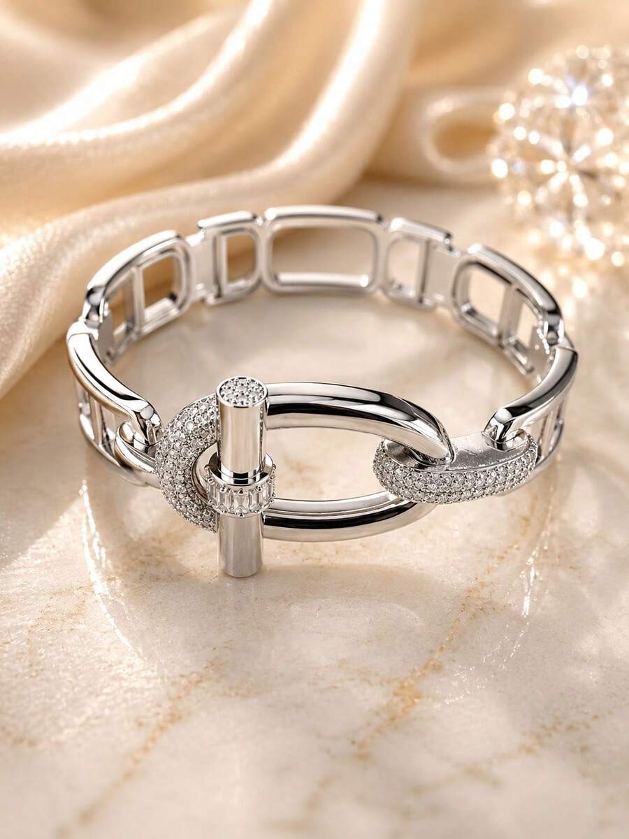 1pc Women's Bracelet, Fashionable Minimalist Creative Exquisite Unique Personalized Versatile Niche Vintage Design - S63082 - View 1