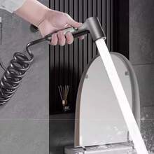 Tatukiko 2pcs Matte Black Handheld Bidet Sprayer Set, 59 Inch Extendable Flexible Spring Hose High Pressure Toilet Sprayer, Multi-Function Bathroom Handheld Sprayer, Suitable For Toilet Cleaning, Pet Bathing, Floor Cleaning - 2pcs/set - View 5