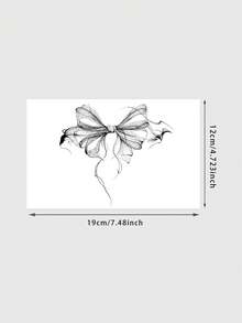 1pc Black Smoky Sheer Ribbon Bow Tattoo Sticker, Sweet Soft Girl Style Delicate Decadent Body Decoration For Thighs And Legs, Women's Party Accessory, Sweat-Resistant Realistic Temporary Tattoo Sticker, Ins Popular - Black - View 5