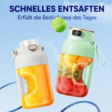 Portable Juicer Mixer Becher mit großer Kapazität, 10-Blatt Klinge, Wiederaufladbar über USB, Mini Mixer für Obst, Gemüse und Smoothies für unterwegs - Weiss - Übersicht 3