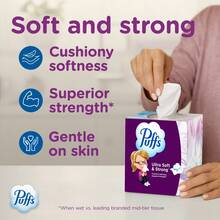 Buy One Get One Free 8pk/2pk Puffs Ultra Soft Thick Facial Tissues Cube Box Household Tissue Set Gentle Sturdy Disposable Face Tissues Skin Friendly Daily Home Bedroom Office Cleansing Paper Tissues For All Skin Types - 2pk - View 3