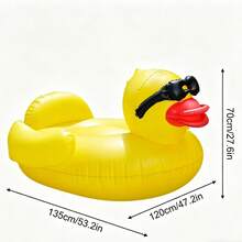 1pc Upgraded Fashion Glasses Duck Float, Thickened PVC Material Quick Inflation Adult Floating Mat, Rideable Waterproof Water Lounger, Beach Lake Vacation Floating Ride, Seaside Swimming Pool Water Play Essential - Multiple Styles - View 12