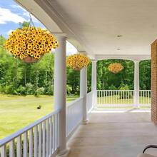 1/3/60pcs Artificial Sunflower, Fake Chrysanthemum Autumn Daisy Plants, Suitable For Outdoor Indoor Decoration, UV Resistant Artificial Plastic Fabric Greenery, Home Wedding DIY Garden Autumn Decor - Yellow - View 10