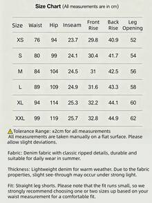 American Retro Distressed Frayed Denim Shorts, Men's Loose Straight LegBermuda Shorts - Yellow - View 3