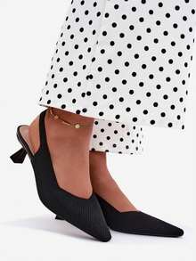 Sandales de cocktail élégantes pour femmes en matériau avec bout pointu et talon fin pour les célébrations Purea Noir Beige Marron - Noir - Voir 7