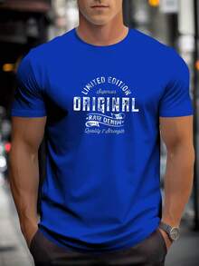 Men's ORIGINAL Pattern Summer Casual Crew Neck Short Sleeve T-Shirt - 黑色 - 查看 11