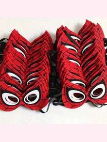 5pcs, Marvel Spider-Man Felt Mask, Elastic Band Eye Mask, Halloween Costume Accessory, Birthday Party Small Gift, Carnival Outfit Photo Prop, Marvel Role Play Gift - Multicolor - View 2