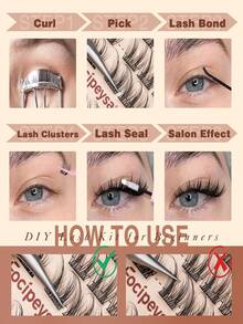 180pcs Wispy Cluster Natural Eyelash Clusters 10-16mm Salon Effect Fairy DIY Individual Eyelash Extension Spiky Lashes - C - View 8