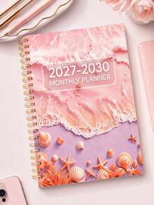 2027-2030 長期月曆計畫本，142頁，60個月週計畫月計畫筆記本，海洋波浪貝殼與海星封面，適用工作與居家，返校用品、辦公桌配件、居家必需品 - 均碼 - 查看 2