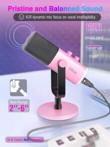 Mikrofon Gaming Streaming Recording XLR/USB untuk PC, Pencahayaan RGB, Dengan Tombol Gain, Tombol Mute, Jack Monitoring, Cocok untuk Pembuatan Video - FIFINE AM8W (Versi Global) - View 7