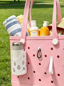 New Water Drop Cup Hole Hanging Cup Beverage Cup Sleeve Portable Heat Insulation Collapsible, Pen Holder Accessory Key Bag And Hook, Cup Hanging Hook And Button Mini Portable Bag Hook, Lightweight Replacement Travel Accessory, Solid Color Multifunctional Beach Bag Accessory Keychain Anti-Loss Accessory, Reusable Travel Accessory, Quickly Find Your Keys, Convenient For Placing Cups. - Multicolor - View 12
