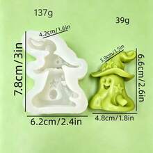 Star Hat Little Ghost Aromatherapy Candle Mold, Desktop Car Ornament, Plaster Ornament Silicone Mold - White - View 2