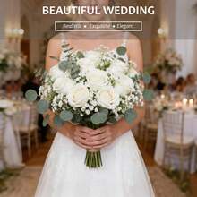 60pcs Artificial Baby's Breath Flowers, Realistic Artificial Flowers, Suitable For Home Decor, Wedding, Wedding Supplies, Wedding Decoration, Artificial Decoration, Multi-Functional Tabletop Display Artificial Flower Decoration - White - View 4