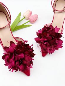 2 piezas Nuevos clips de flor de camelia desmontables hechos a mano para zapatos de tacón alto, adecuados para decoración de zapatos de tacón alto de boda, adecuados para zapatos, botas, ropa, sombreros, accesorios para el cabello, regalo exquisito para mujeres - Multicolor - Ver 14