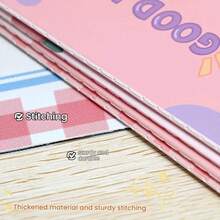 1Pc A5 Cute Cartoon Lined Notebook, Sewn Binding Thick Eye-Protection Paper, Kawaii Capybara Rabbit Design Writing Notepad For Students School Stationery - A5 lined - View 3