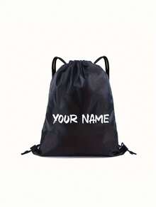 1pc Personalized Customizable Drawstring Backpack - Creative Custom Name/Text, Durable Drawstring Storage Bag, Multiple Colors Available - Suitable For Fitness, Climbing, Hiking, Cycling, Outings And Camping - Multicolor - View 5