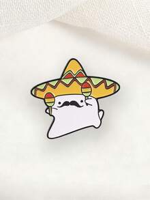 Mexican Sombrero Cat Maraca Enamel Pin Cute Moustache Kitty Fiesta Lapel Brooch Backpack Decor Gift - Multicolor - View 5