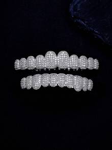THATBOY 2PCS/SET Teeth Set Men Women Hip Hop Teeth Grills Iced Out Punk Men Women Teeth Decoration - Multicolor - View 15
