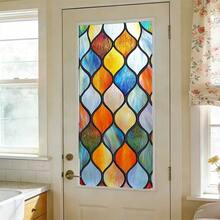 1pc Diamond Water Drop Painted Glass Static Window Film, Colorful Mosaic Frosted Privacy Window Sticker, Suitable For Bathroom, Balcony, Home Window Decoration Gift - Frosted Stickers - View 3
