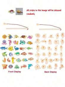 Fun Fishing Toy Family Toy Set Cartoon Marine Creatures Cognition Fish Game Montessori Educational Parent-Child Interaction Gift - Multicolor - View 9