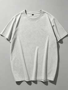 [Plus Size Men's] 1pc Plus Size Men's Fashion Skull Print Crew Neck Short Sleeve T-Shirt, Summer Style, Plus Size Fit, Caution For Petite Body Types, Size Recommendation In Main Image, Please Check Before Ordering - Grey - View 3
