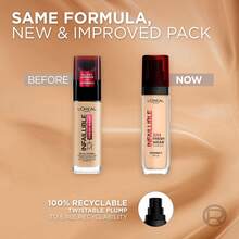L'Oreal Infallible 32HR Fresh Wear 粉底液 SPF25 #140 Cool Rose 30ml/1 Oz | 輕盈液態粉底 | 持久 | 自然妝感 | 防水 | 抗脫色 | 中到高遮瑕 | 可疊加 | 不致粉刺 - 140 Cool Rose - 查看 7