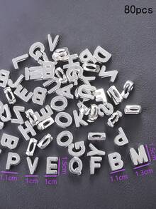 80pcs Fashion Minimalist Acrylic Mixed Color 26 English Alphabet Beads Handmade Loose Beads DIY Jewelry Accessories - Yellow Gold - View 6