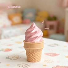 1pc Ice Cream Clicker Desktop Ornament, Cute Dessert Desktop Companion, Pink Soft Serve Ice Cream Cone Desk Decor, Creative Click Action Decoration, Suitable For Office Desk, Study Desk, Bookshelf And Gift - A - View 9