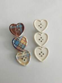 2/4pcs Heart Plaid Button Hair Clips, Energetic Girl Forehead Bangs Clips, Ancola Red Hair Accessories Alligator Hair Clips - Multicolor - View 11