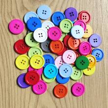 MIBORIL 50pcs/10mm Multi-Color Thin Edge Round Resin Black & White Doll Clothing Buttons Sewing Buttons 4-Hole Hand-Sewn Buttons - Multicolor - View 5