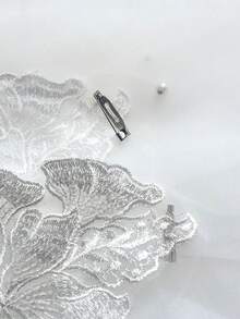 Pearl Long Cape Bridal Shoulder Veil Wedding Accessory - Multicolor - View 7