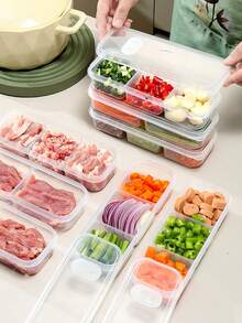 5pcs Airtight Food Storage Box, Meal Prep Containers - Multi-Compartment Reusable Lunch Box For Fridge, Home, Kitchen, School, Work And Travel. Food Container, Snack Container, Adult Portion Control Lunch Box, Lunch Bento Box, Fruit Serving Tray. - View 3