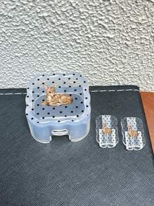 3件組波浪紋充電線保護套 UV印刷黑色圓點與鹿圖案，適用於英國標準 Apple 20W 快充充電器，防止線材損壞 - 彩色 - 查看 2