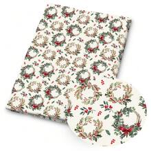 1pc Christmas Print Fabric - 59 X 19.68 Inches (150 X 50 Cm) Pre-Cut Polyester Fabric With Xmas Wreath, Poinsettia, Mistletoe And Holly Pattern - Suitable For DIY Sewing, Scrapbooking, Tablecloths And Crafts - Christmas - View 5